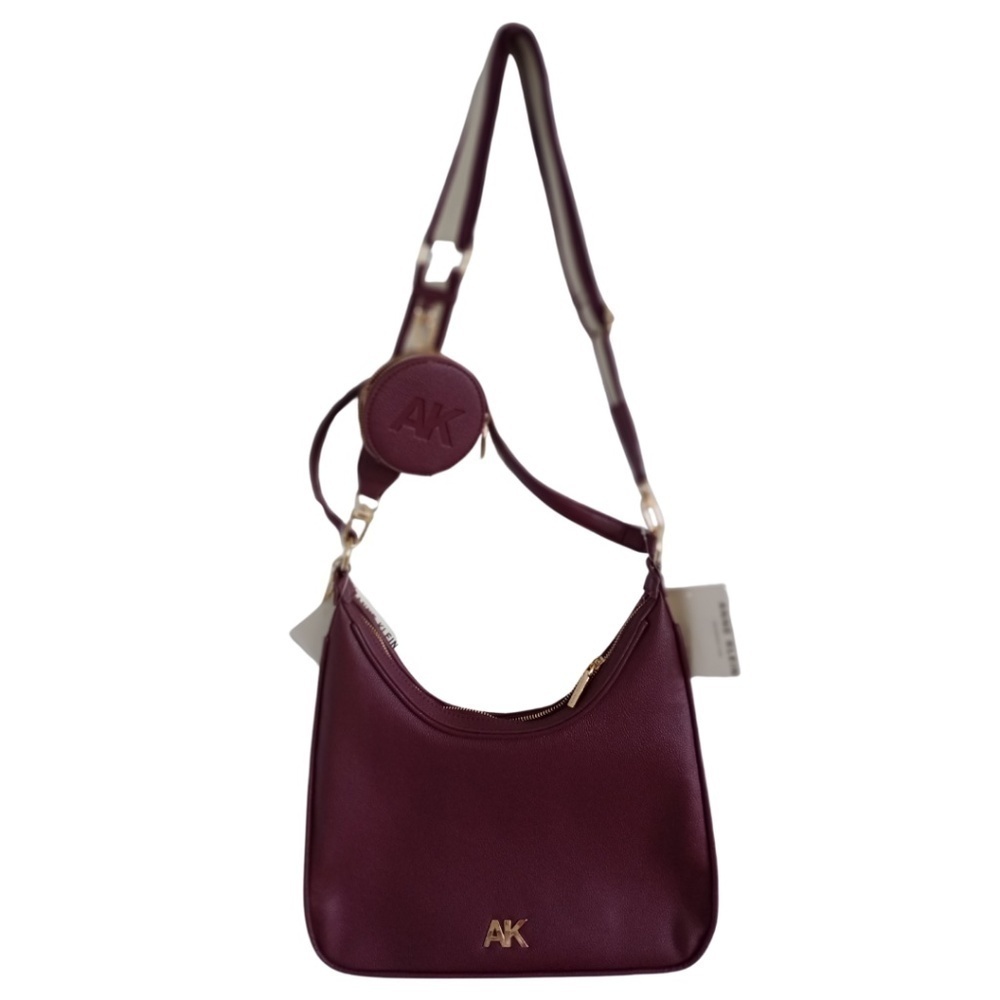 Anne Klein Cranberry Satchel Handbag with Zip wallet